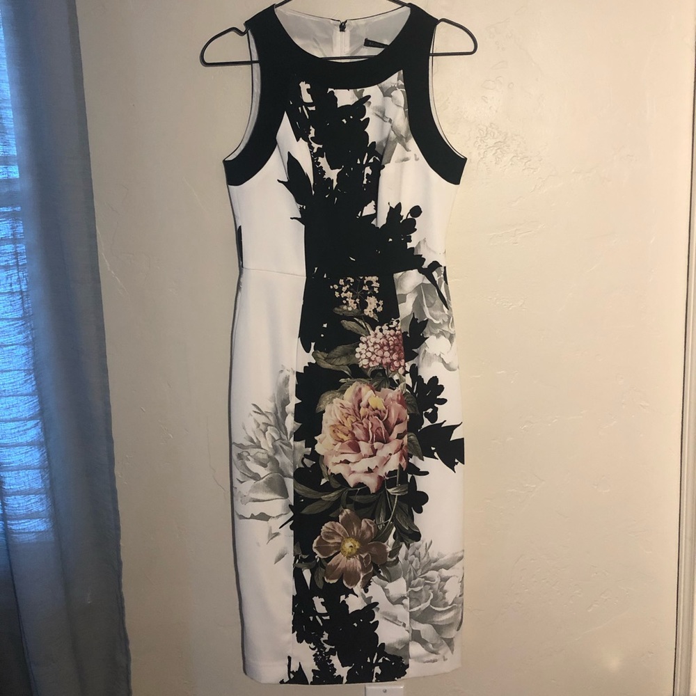 Black Halo strapless mid-calf length formal dress